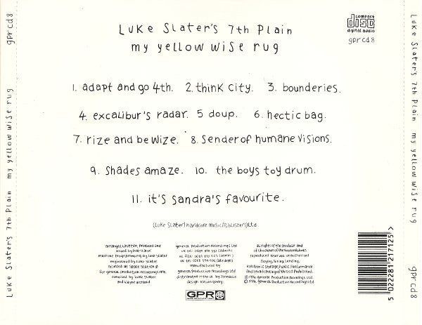 Luke Slater's 7th Plain* : My Yellow Wise Rug (CD, Album, RE)