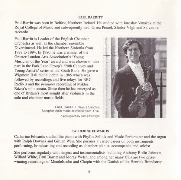 John Ireland, Paul Barritt, Catherine Edwards : The Complete Music For Violin And Piano (CD, Album)
