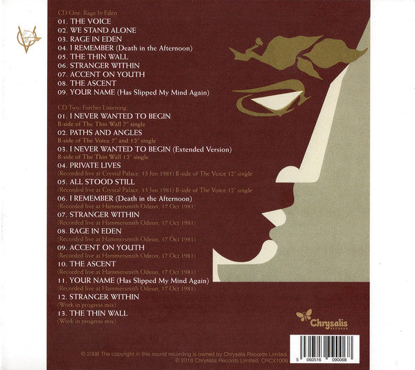 Ultravox : Rage In Eden (CD, Album, RE + CD, Comp + RM, Def)