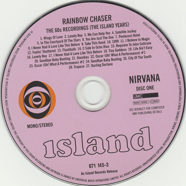 Nirvana (2) : Rainbow Chaser: The 60s Recordings (The Island Years) (2xCD, Album, Mono, RE + Comp)
