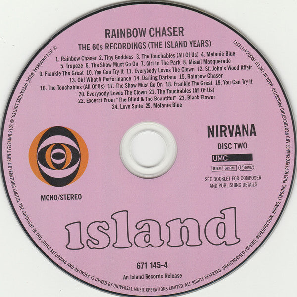 Nirvana (2) : Rainbow Chaser: The 60s Recordings (The Island Years) (2xCD, Album, Mono, RE + Comp)