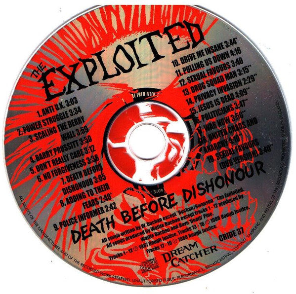 The Exploited : Death Before Dishonour (CD, Album, RE, Red)