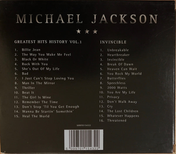 Michael Jackson : Greatest Hits - HIStory Volume I + Invincible (Box, Comp, RE + CD, Comp, RE + CD, Album, RE)