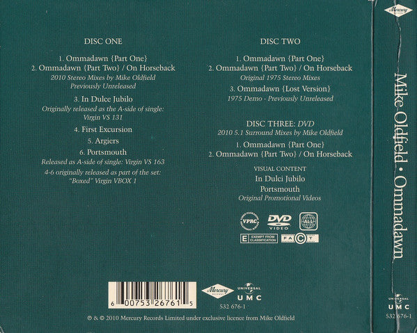 Mike Oldfield : Ommadawn (CD, Album, RE, RM + CD, Album, RE, RM + DVD-V, Alb)
