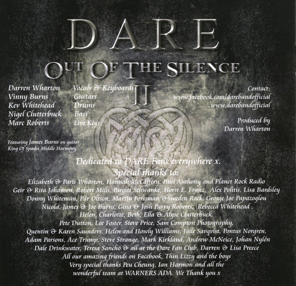 Dare (2) : Out Of The Silence II (CD, Album, S/Edition)
