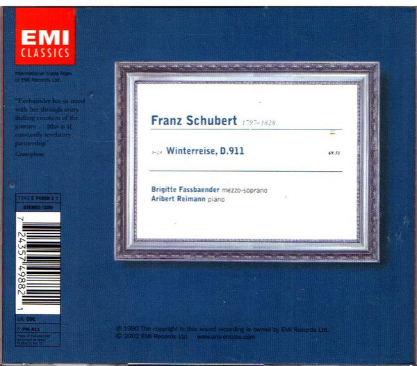 Schubert*, Brigitte Fassbaender, Aribert Reimann : Winterreise (CD, RE, DDD)