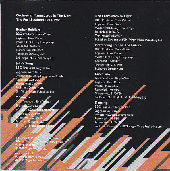 Orchestral Manoeuvres In The Dark : Peel Sessions 1979-1983 (CD, Album, EMI)