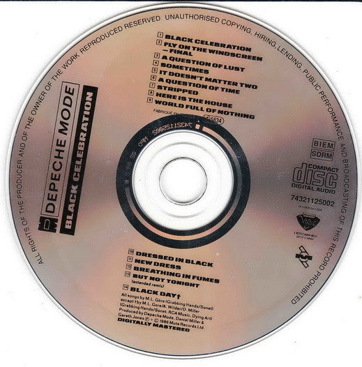 Depeche Mode : Black Celebration (CD, Album, RP)