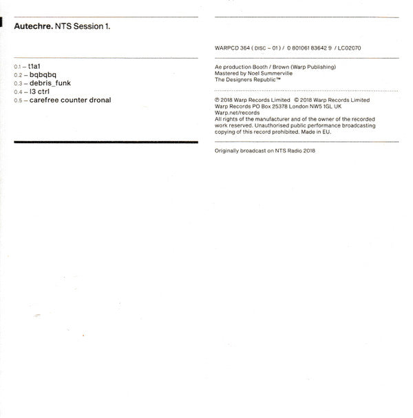Autechre : NTS Sessions (8xCD + Box, Ltd)