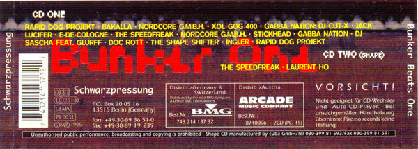 Various : Bunker Beats One (CD, Comp + CD, Shape)