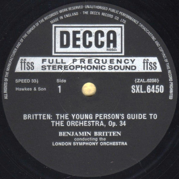 Britten* - London Symphony Orchestra / English Chamber Orchestra : Young Person&#39;s Guide To The Orchestra / Variations On A Theme Of Frank Bridge (LP, Comp, Lab)