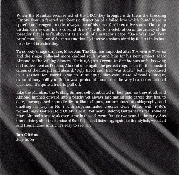 Marc Almond : In Session (Volume One) (CD, Comp)