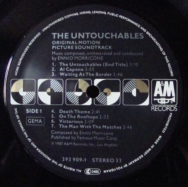 Ennio Morricone : The Untouchables (Original Motion Picture Soundtrack) (LP, Album)