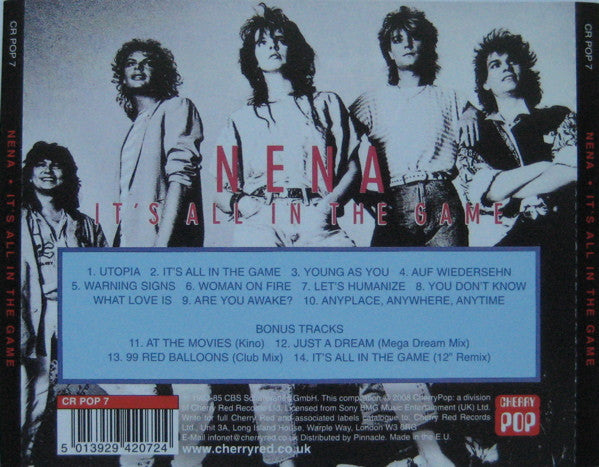 Nena : It's All In The Game (CD, Album, RE, RM)