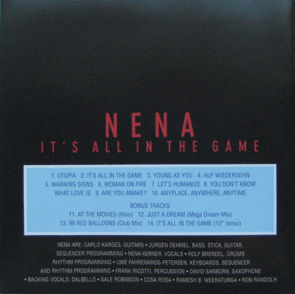 Nena : It's All In The Game (CD, Album, RE, RM)