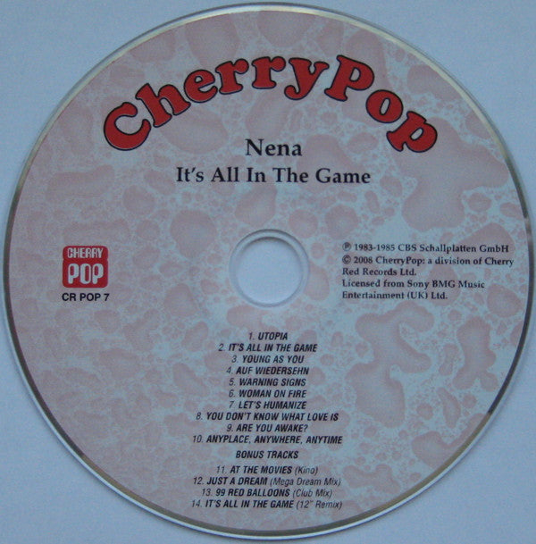 Nena : It's All In The Game (CD, Album, RE, RM)