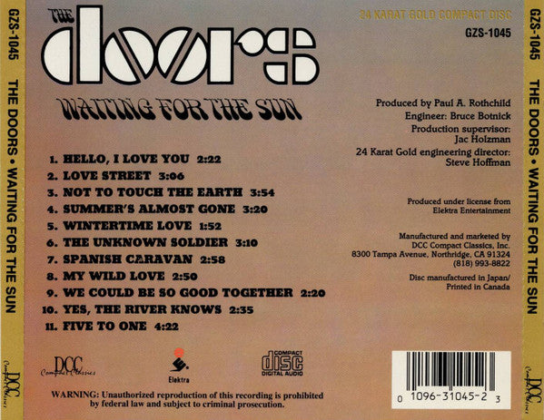 The Doors : Waiting For The Sun (CD, Album, RM, RP, 24k)