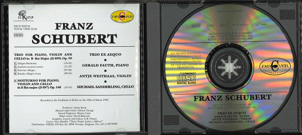 Trio Ex Aequo, Franz Schubert : Trio, Notturno (CD)