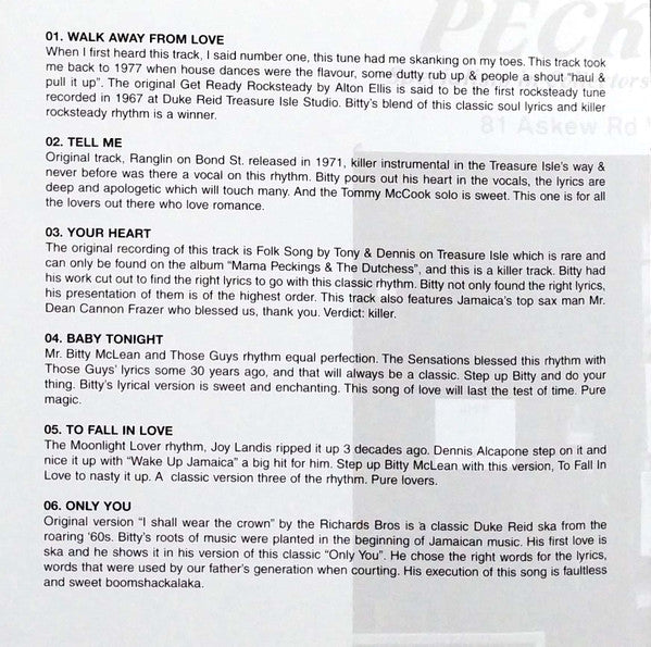 Bitty Mclean &amp; The Supersonics : On Bond Street Kgn. JA. (CD, Album)
