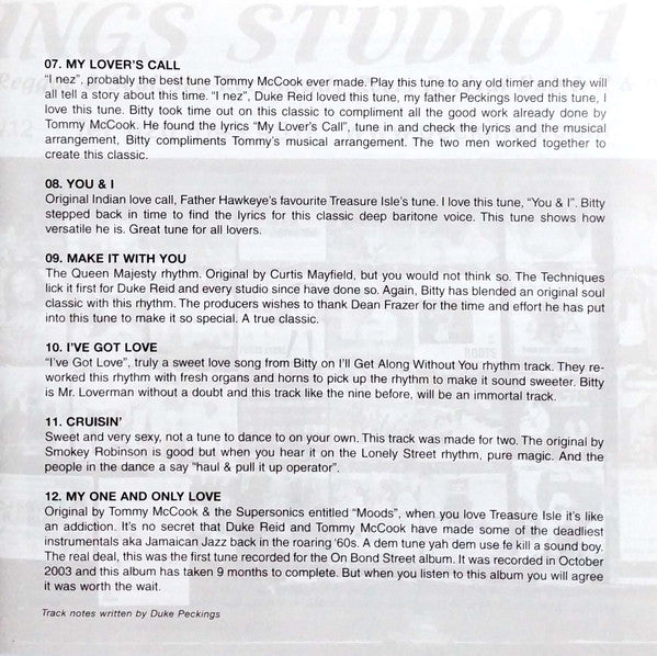 Bitty Mclean &amp; The Supersonics : On Bond Street Kgn. JA. (CD, Album)
