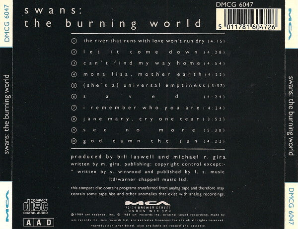 Swans : The Burning World (CD, Album)