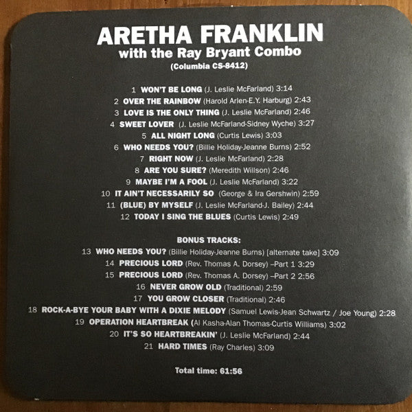 Aretha Franklin With The Ray Bryant Combo : Aretha (CD, Album, RE)