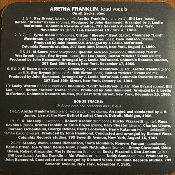 Aretha Franklin With The Ray Bryant Combo : Aretha (CD, Album, RE)
