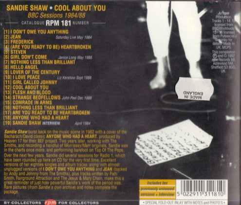Sandie Shaw : Cool About You: The BBC Sessions 1984/1988 (CD, Album)