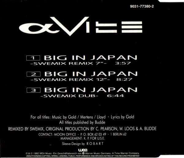 Alphaville : Big In Japan (Swemix Remix) (CD, Maxi)
