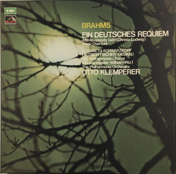 Brahms* - Christa Ludwig, Elisabeth Schwarzkopf, Dietrich Fischer-Dieskau, The Philharmonia Chorus*, Wilhelm Pitz, The Philharmonia Orchestra*, Otto Klemperer : Ein Deutsches Requiem / Alto Rhapsody / Tragic Overture (2xLP, Comp, RE, RP + Box)