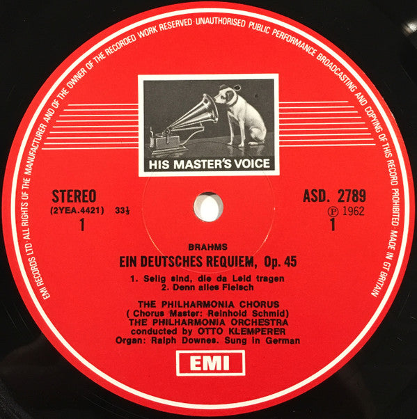 Brahms* - Christa Ludwig, Elisabeth Schwarzkopf, Dietrich Fischer-Dieskau, The Philharmonia Chorus*, Wilhelm Pitz, The Philharmonia Orchestra*, Otto Klemperer : Ein Deutsches Requiem / Alto Rhapsody / Tragic Overture (2xLP, Comp, RE, RP + Box)