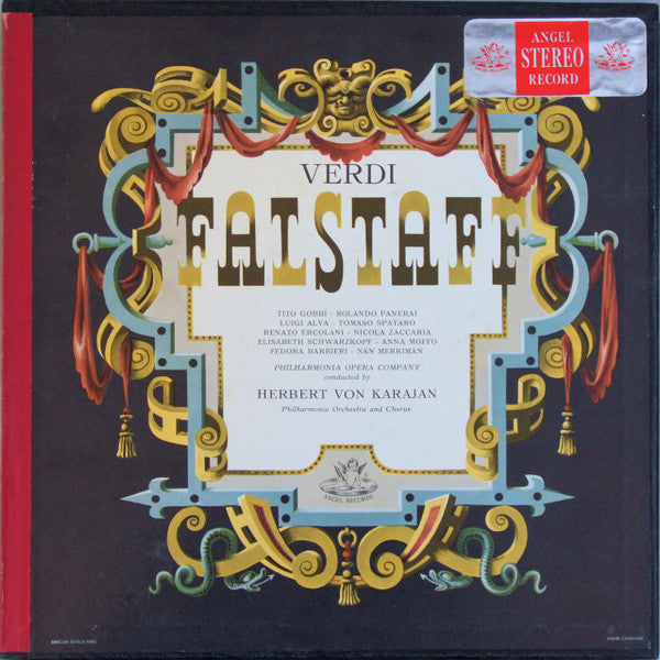 Verdi* - Philharmonia Orchestra And Chorus*, Herbert von Karajan : Falstaff (3xLP, Scr + Box, Album)