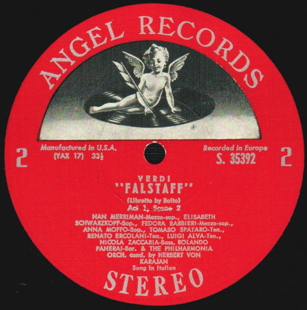 Verdi* - Philharmonia Orchestra And Chorus*, Herbert von Karajan : Falstaff (3xLP, Scr + Box, Album)