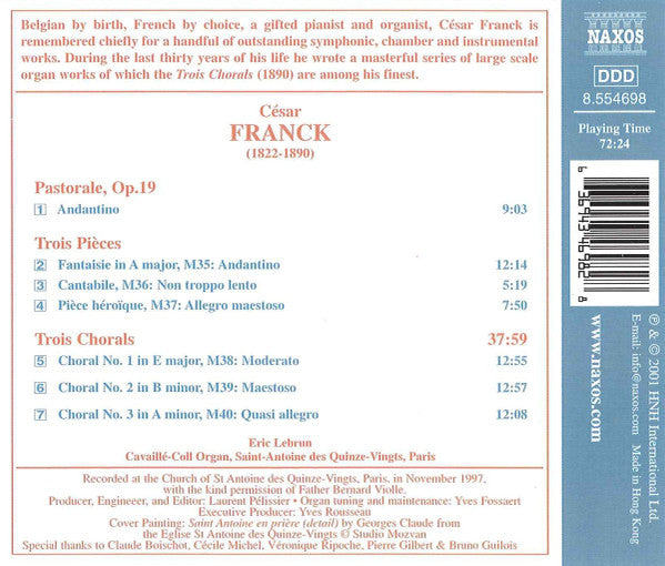 Franck* - Eric Lebrun : The Great Organ Works Vol. 2 (CD, Album, RE)