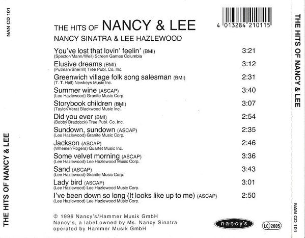 Nancy Sinatra &amp; Lee Hazlewood : The Hits Of Nancy &amp; Lee (CD, Album, RE)