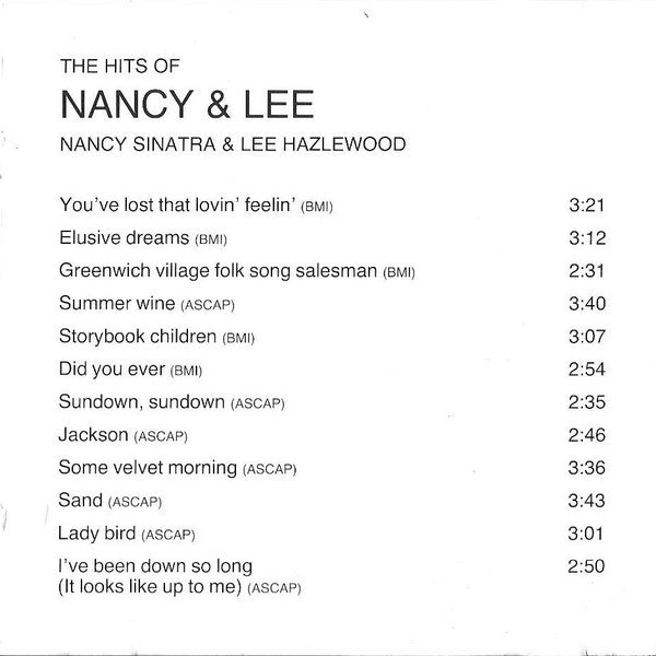 Nancy Sinatra &amp; Lee Hazlewood : The Hits Of Nancy &amp; Lee (CD, Album, RE)