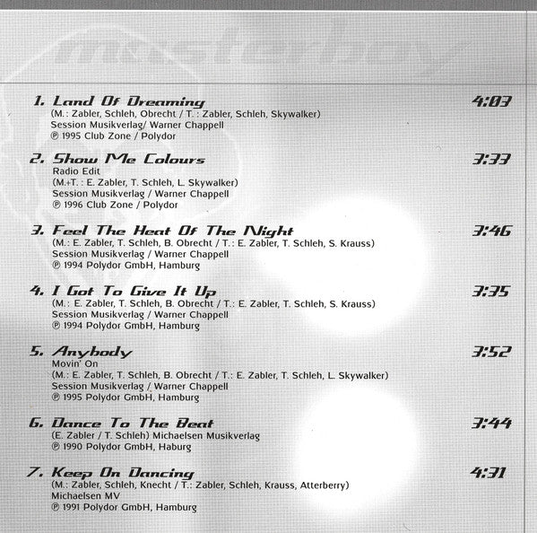 Masterboy : The Heat Of The Night (CD, Comp)