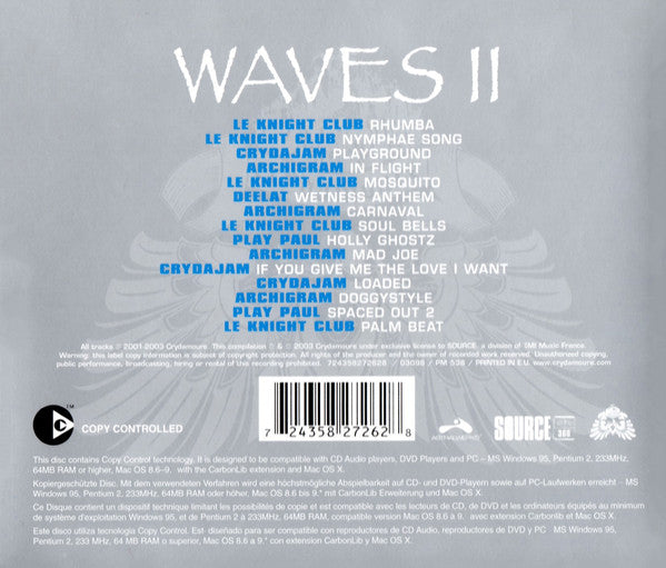 Various : Crydamoure Presents Waves II (CD, Comp, Copy Prot., Mixed)