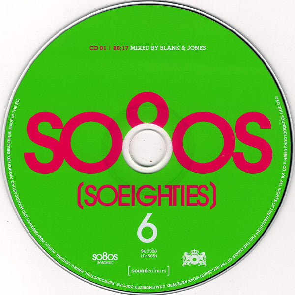 Blank &amp; Jones : So80s (Soeighties) 6 (CD, Mixed + 2xCD, Comp)