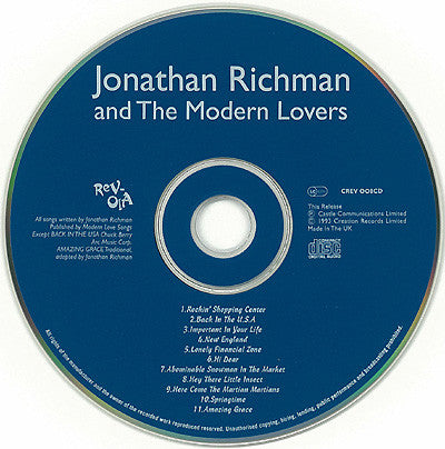 Jonathan Richman &amp; The Modern Lovers : Jonathan Richman &amp; The Modern Lovers (CD, Album, RE)