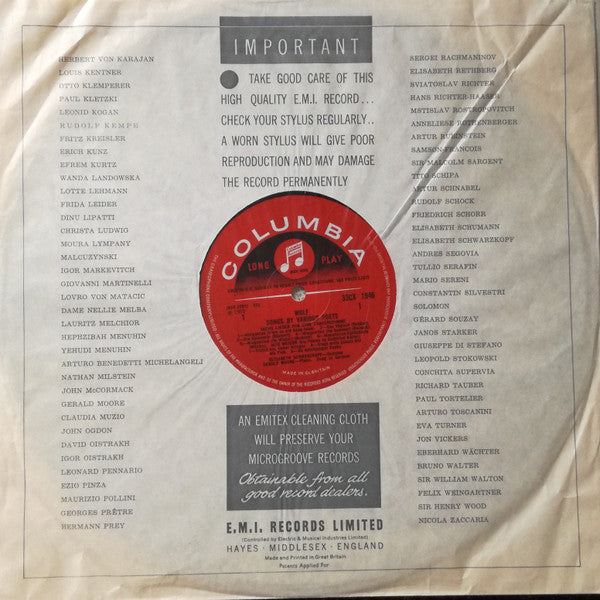 Hugo Wolf, Elisabeth Schwarzkopf, Gerald Moore : Songs From The Romantic Poets (LP, Album, Mono)