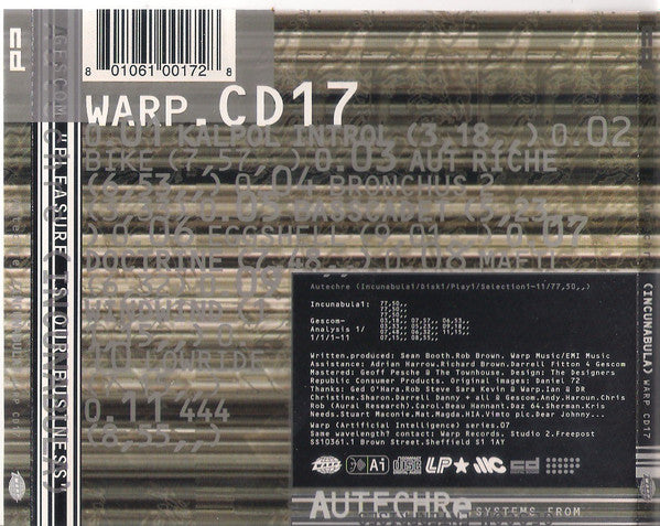 Autechre : Incunabula (CD, Album, RE)