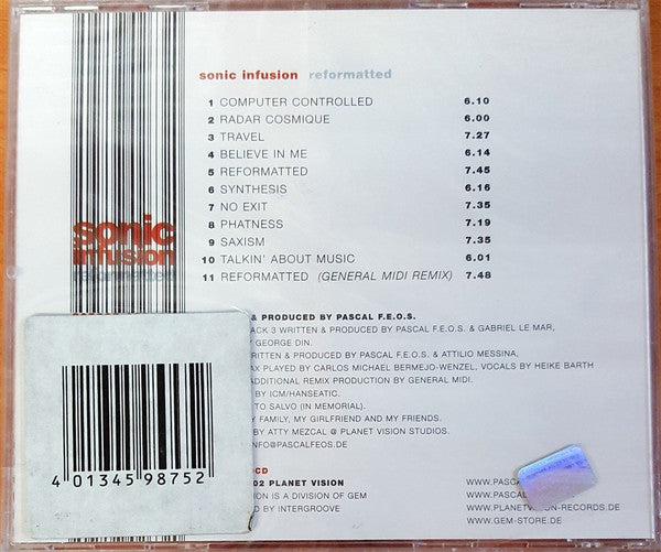 Sonic Infusion : Reformatted (CD, Album)