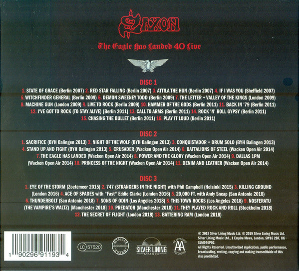 Saxon : The Eagle Has Landed 40 Live (3xCD, Album)