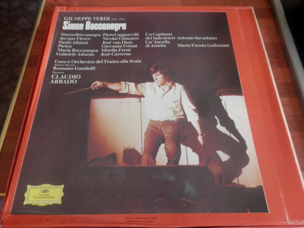 Giuseppe Verdi - Freni*, Cappuccilli*, Carreras*, Ghiaurov*, van Dam*, Foiani*, Coro* e Orchestra Del Teatro Alla Scala, Romano Gandolfi, Claudio Abbado : Simon Boccanegra (3xLP, Album + Box)