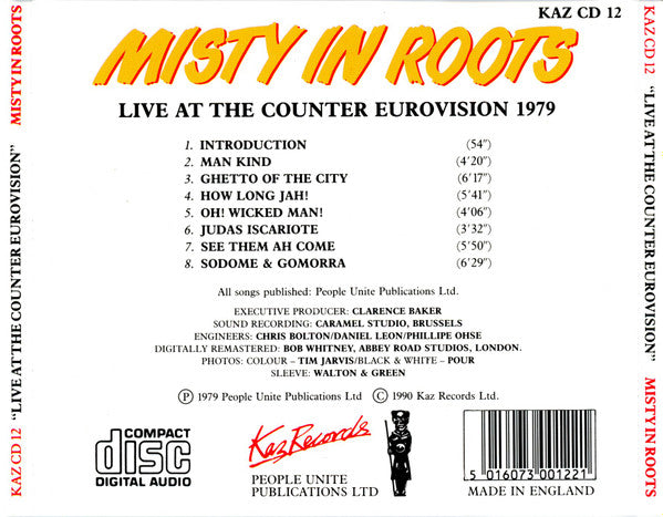 Misty In Roots : Live At The Counter Eurovision (CD, Album, RE, RM, RP)
