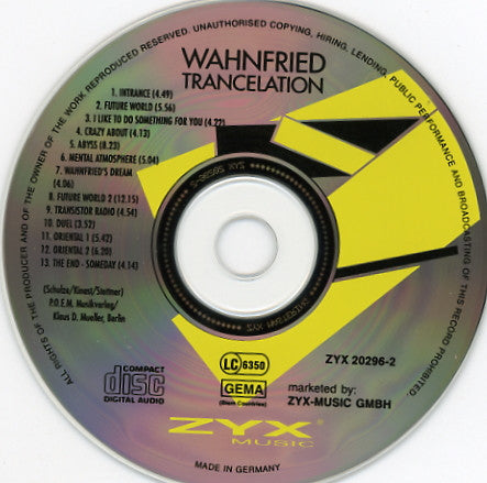 Wahnfried* Feat. Klaus Schulze : Trancelation (CD, Album)