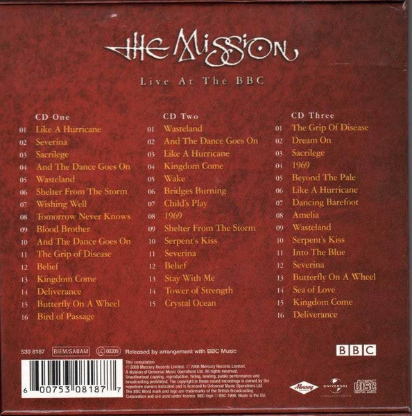 The Mission : Live At The BBC (3xCD, Comp + Box)