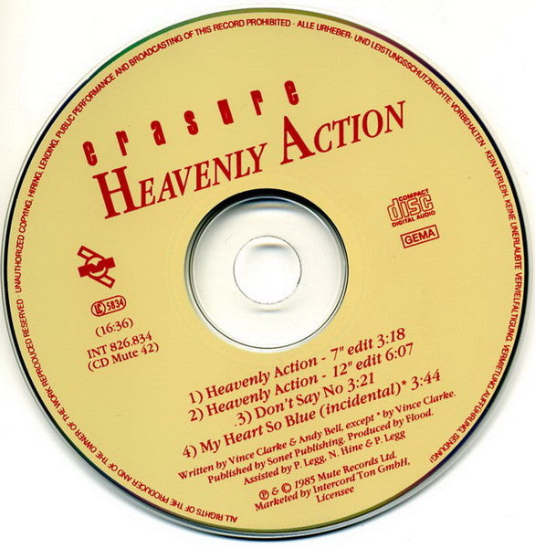 Erasure : Heavenly Action (CD, Single, RE)
