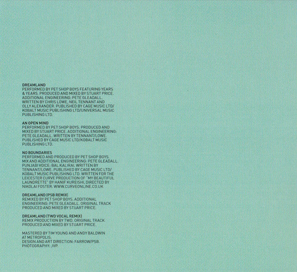 Pet Shop Boys Featuring Years &amp; Years : Dreamland (CD, Single)